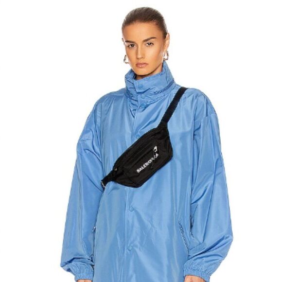 BALENCIAGA Logo NEW NWT Large Medium Black Waist Belt Bag Fanny Pack Wheel Pouch - Picture 14 of 15